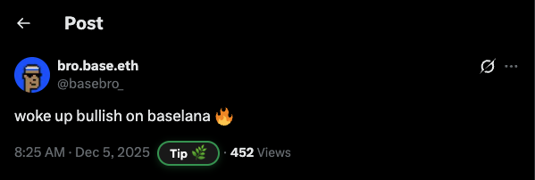 Tip button on X post